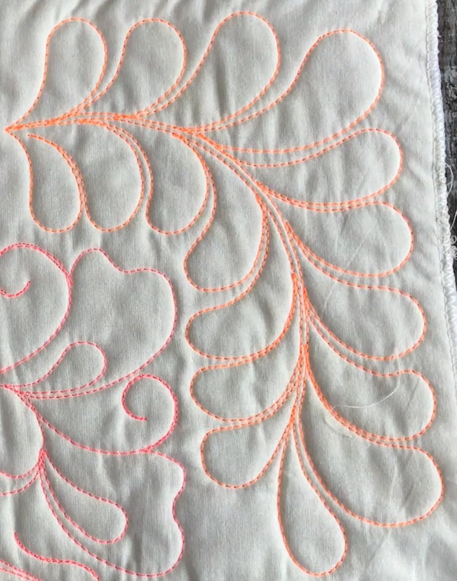 M Baraldi Feather Border Corner Stencil for Quilting – Reusable