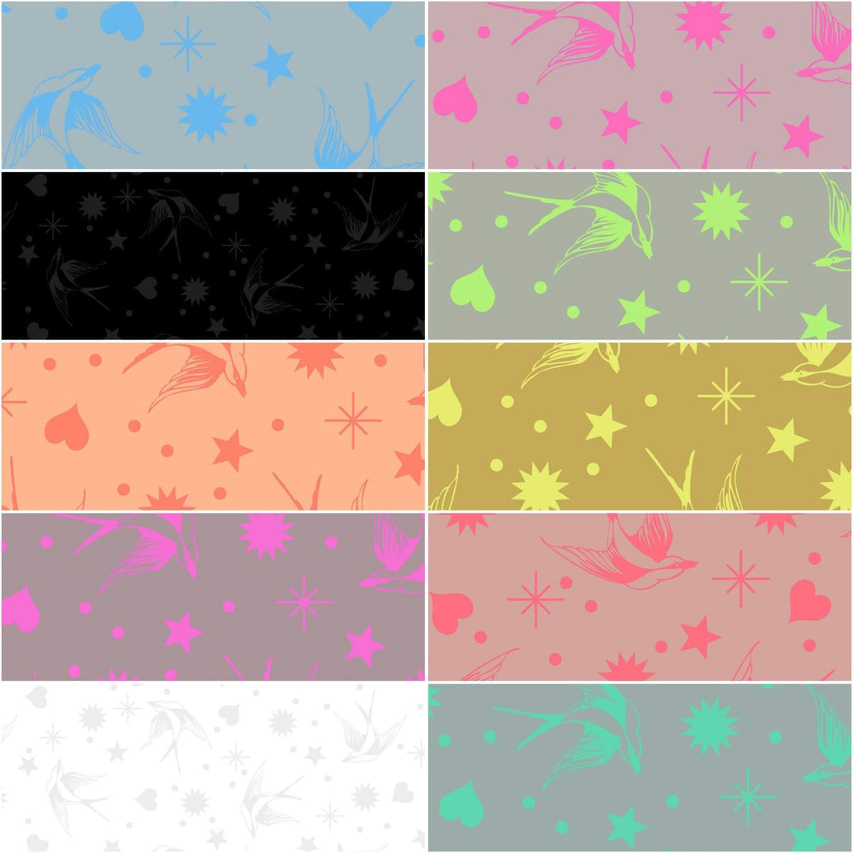 Tula Pink True Colors Fairy Flakes 10 Fat Quarters FreeSpirit Fabrics