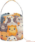 YETTASBIN Cartoon Guinea Pig Yarn Storage Bag, Large Crochet Knitting