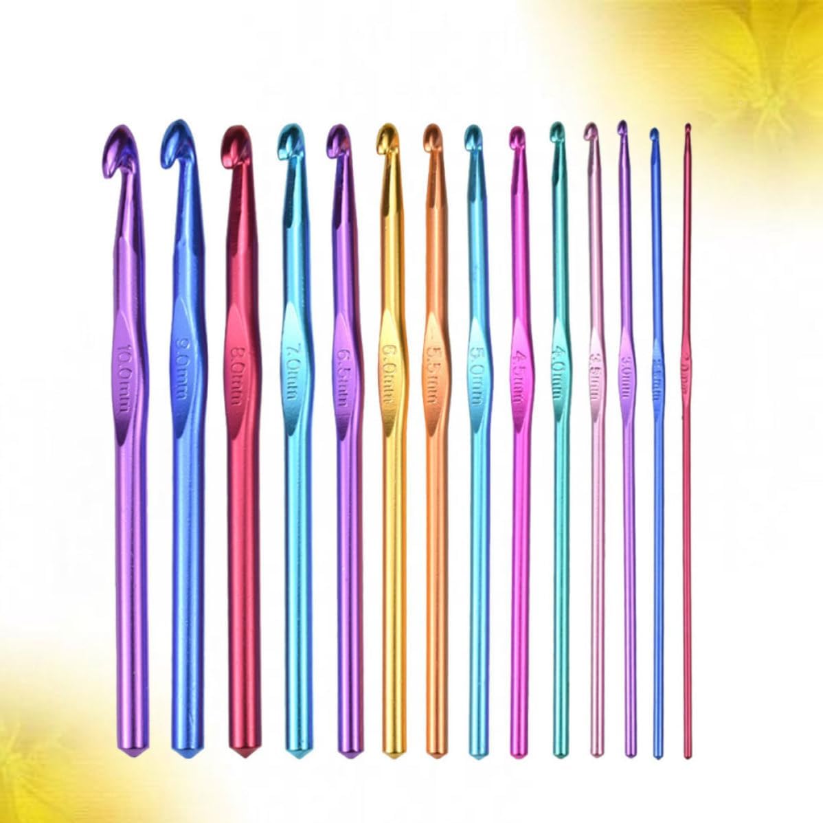 Colorful Aluminum Crochet Hooks Set, Ergonomic Multiple Sizes