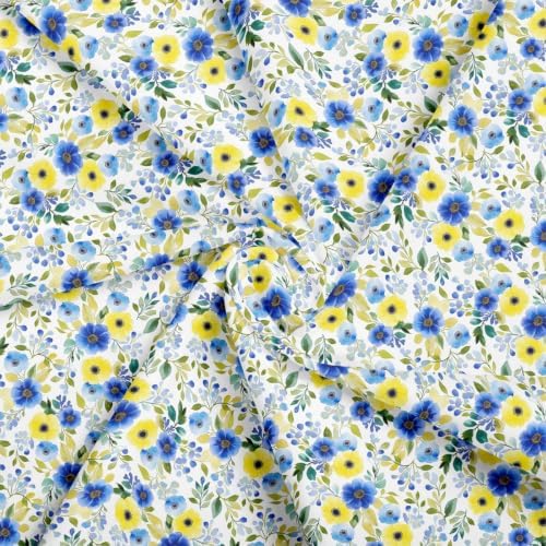 Watercolor Flowers 100% Cotton Fabric by the Yard 3 Yard Bolt,108"