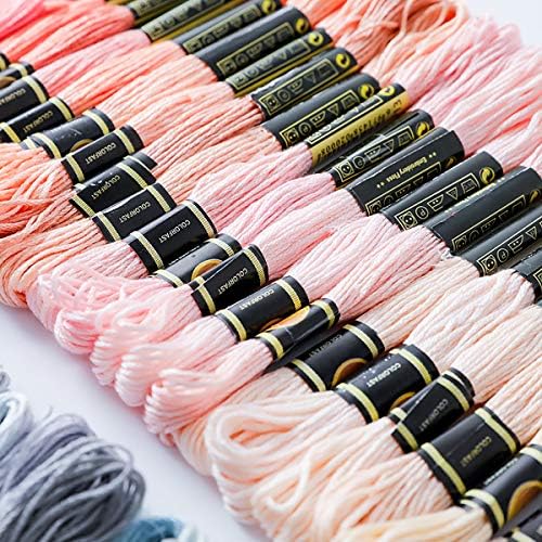 Vilihkc Rainbow Color Embroidery Floss 100 Skeins Per Pack with Cotton