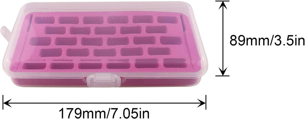 JCBIZ 28 Grid Bobbin Storage Box 179x89x32mm Pink Sewing Thread