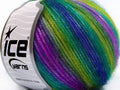 Lilac, Green Shades, Purple, Teal Picasso Fuzzy with Subtle Sheen