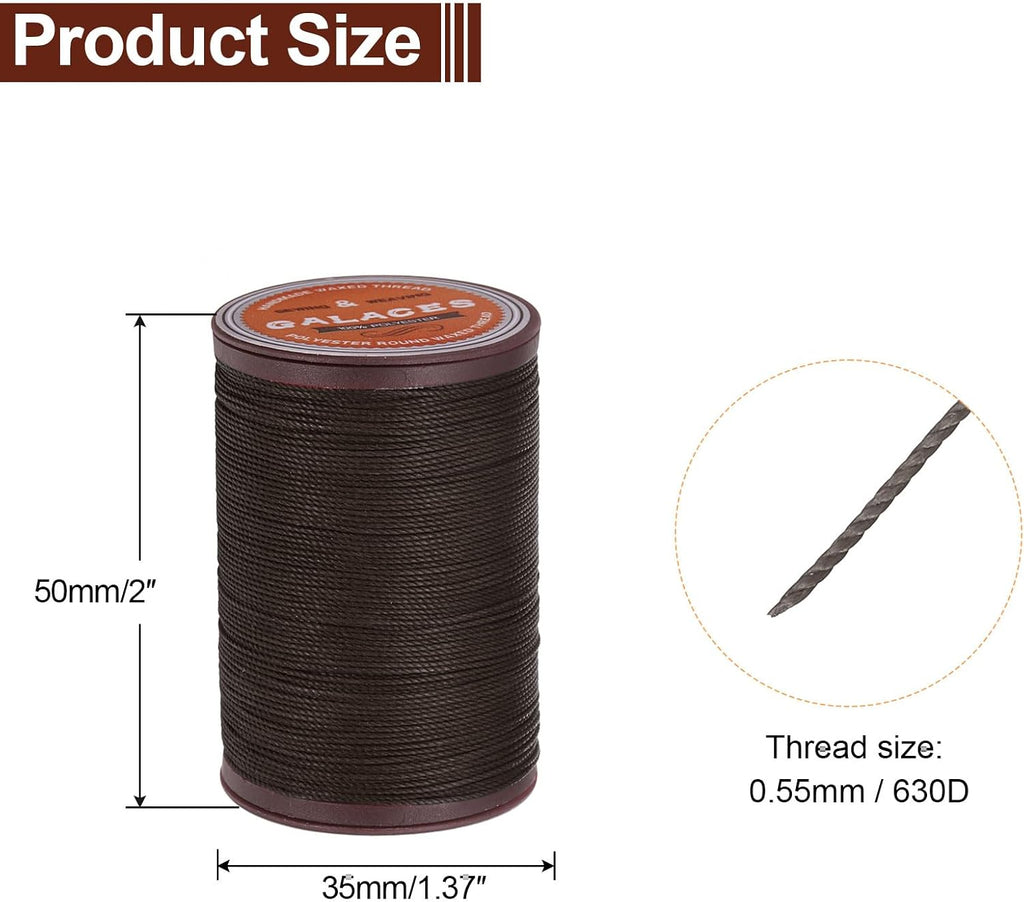 uxcell Round Leather Sewing Waxed Thread 80m/87yards 0.55mm Tin Gray