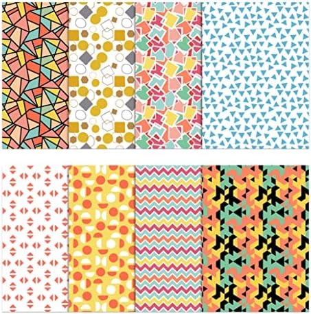 Soimoi 8 Pc Fat Quarter Bundle, Geometric Abstarct Collection Print