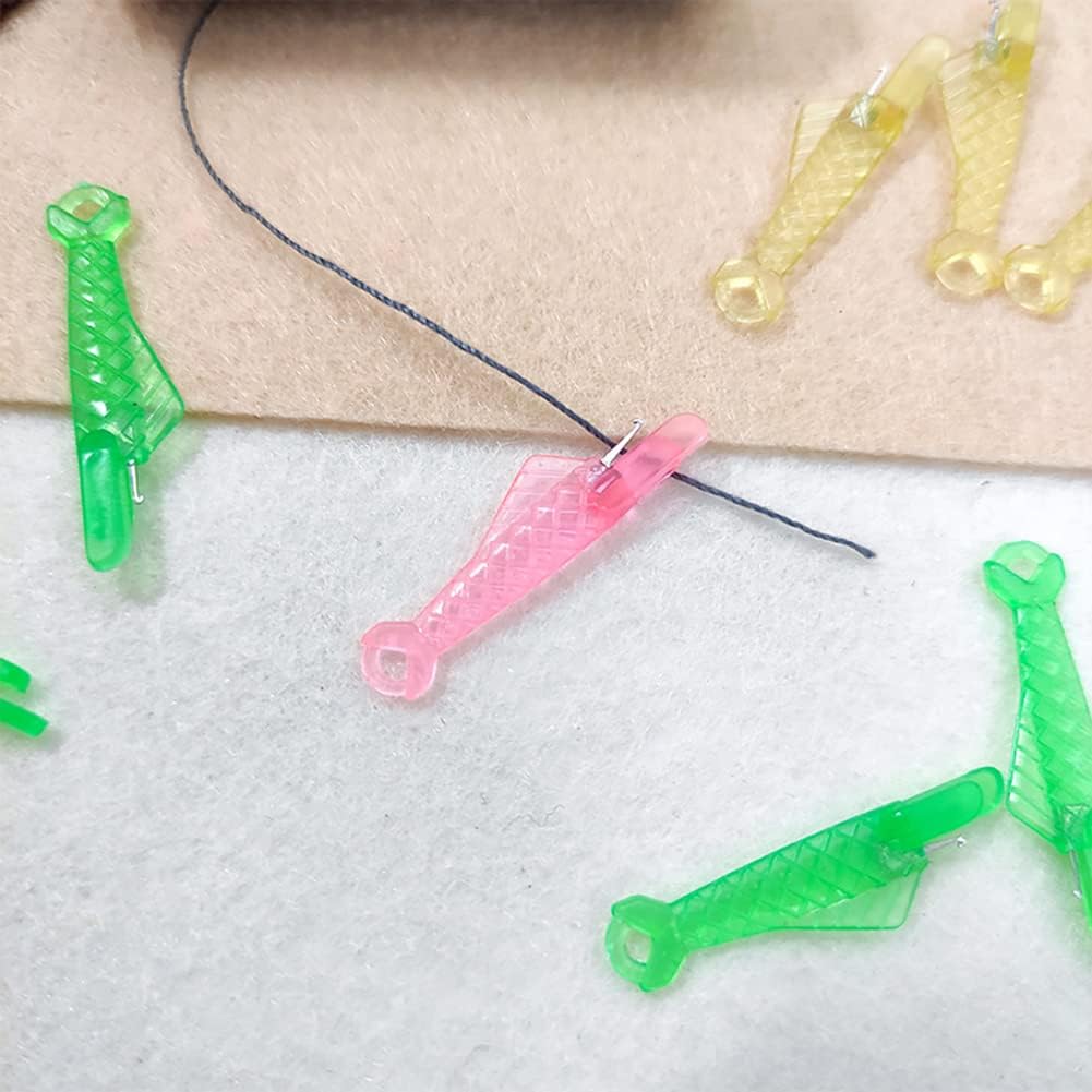 Surakey 20 Pcs Sewing Machine Needle Inserters Threader Fish Type