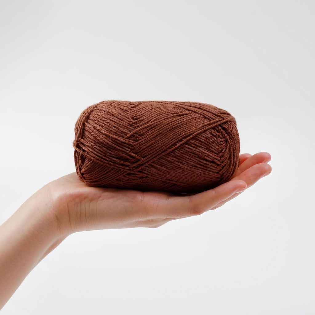 NICEEC 4 Skeins Cotton Yarn Soft Baby Yarn- Caramel