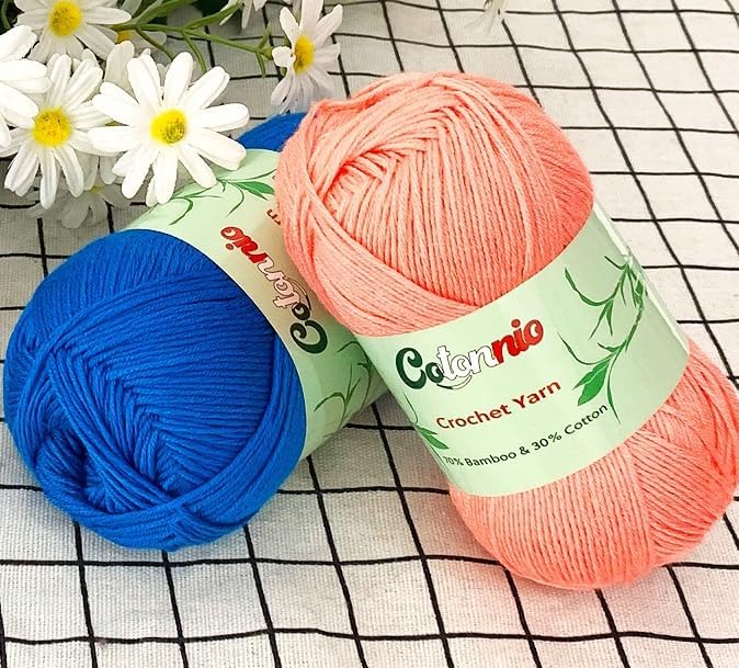 8 Skeins Crochet Knitting Yarn 70% Rayon derived from Bamboo, 30%
