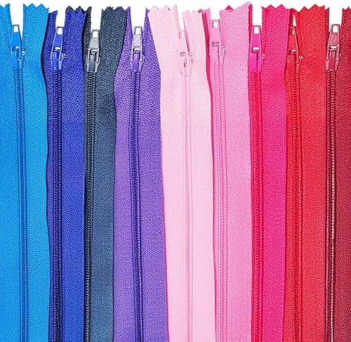 Mandala Crafts 100 PCs Assorted Closed-End 9 Inch Nylon Zippers for