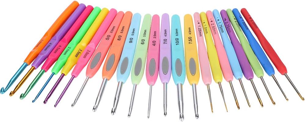 ZhangFacai Crochet Hooks Set, 22 Pieces Aluminum Hook with Plastic