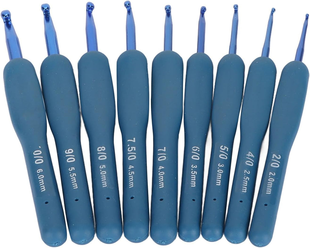 SIXRUN Crochet Hooks Set with Soft Grip Handles, Aluminum Hook