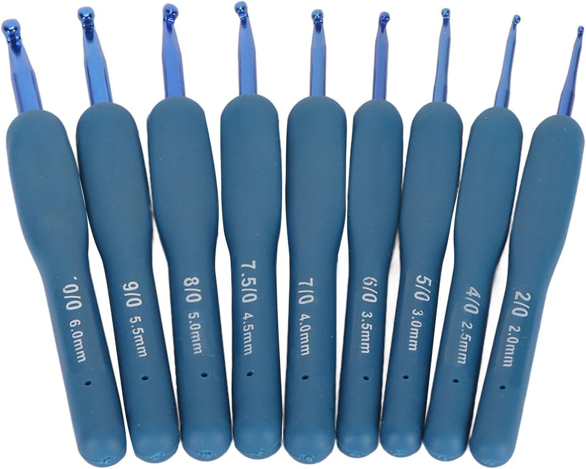 SIXRUN Crochet Hooks Set with Soft Grip Handles, Aluminum Hook