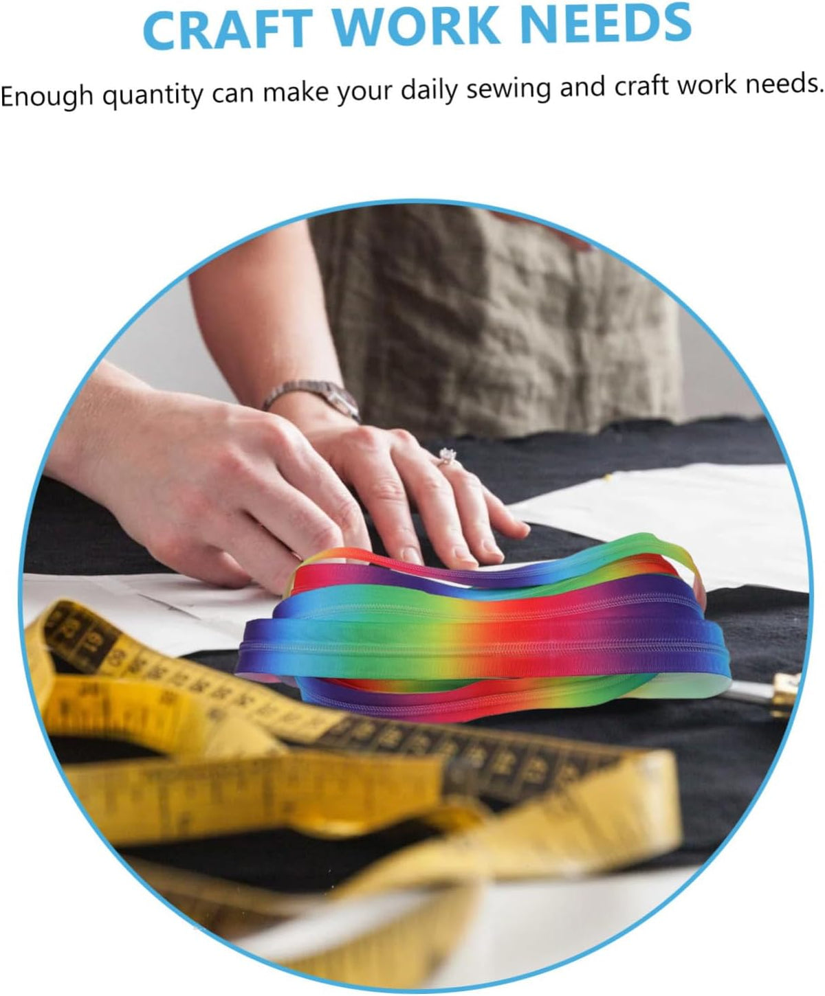 Rainbow Nylon Coil Zipper for Bag Makers, 5 Yard Length