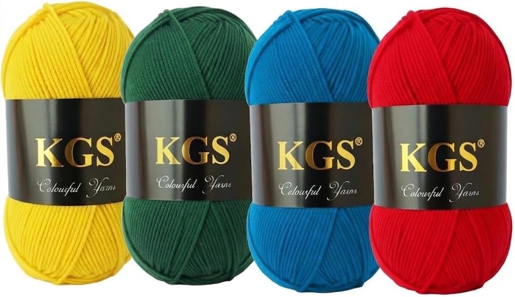KGS Acrylic Yarn Pack | Soft Acrylic Knitting Yarn | 4 × 50g Skeins
