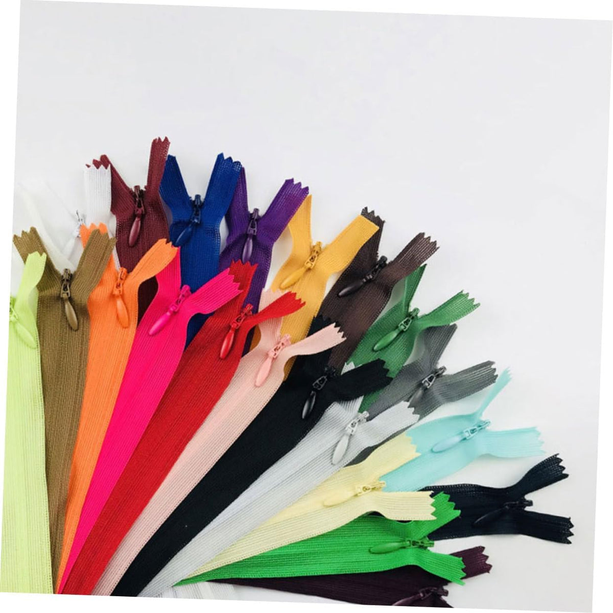 50pcs Nylon Invisible Zippers for Sewing DIY Crafters in Assorted