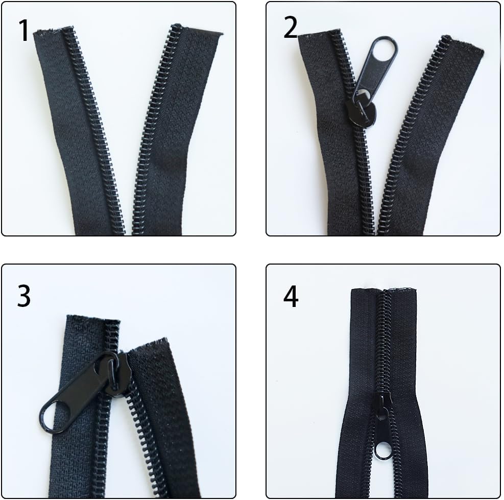 10 Yards Nylon Coil Zipper, Nylon Coil Sewing Zippers with 20PCS