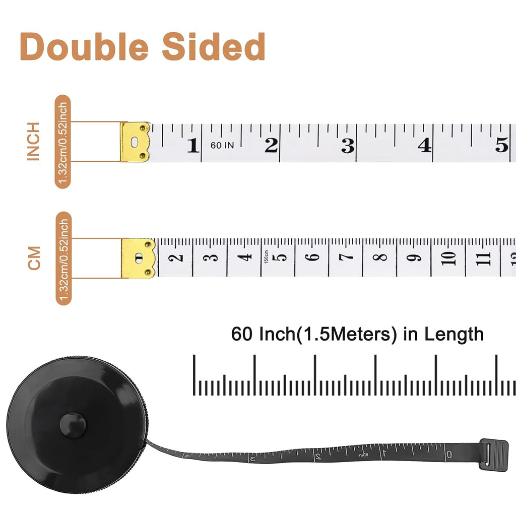 GDMINLO 2 Pack Tape Measure Retractable Measuring for Body Fabric