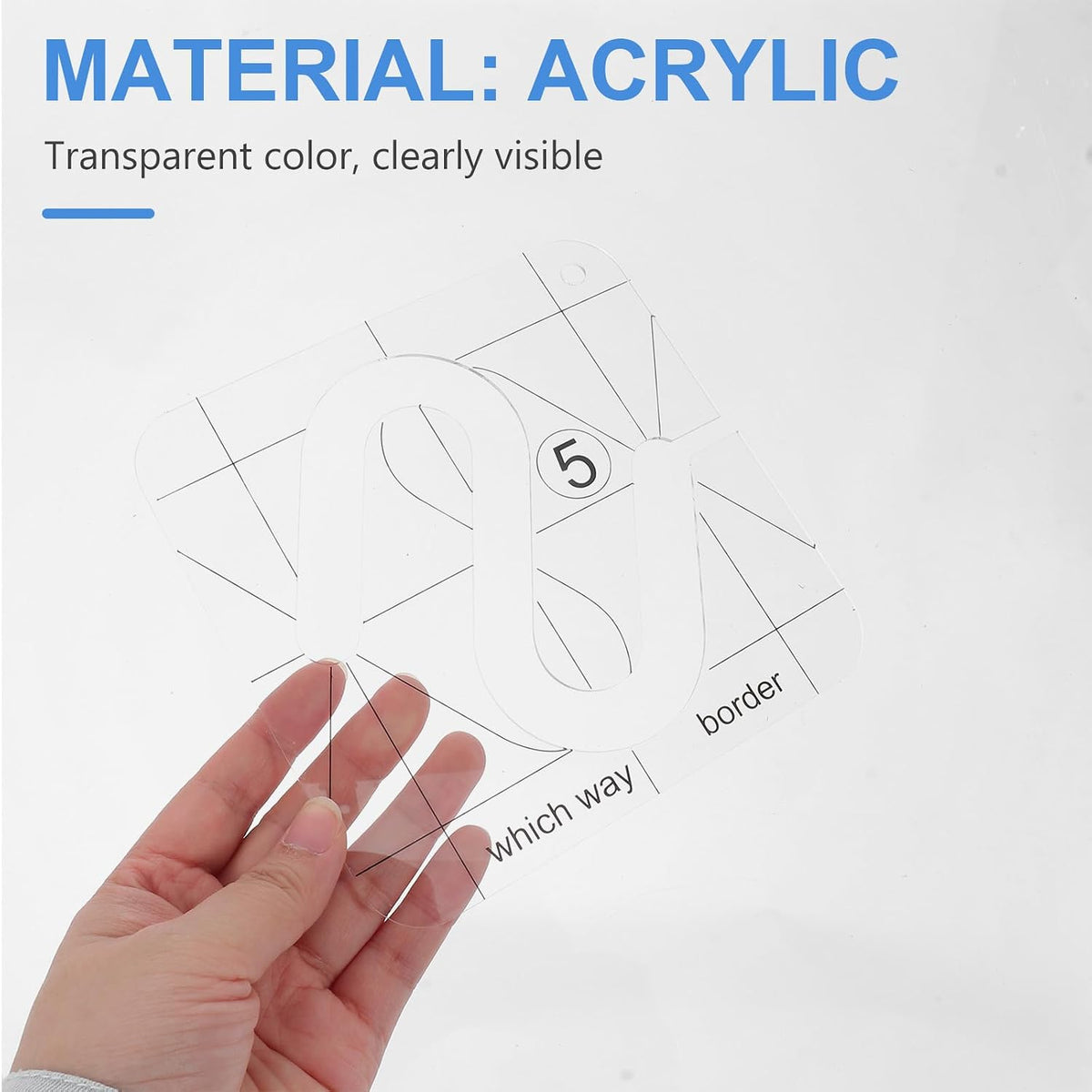 Acrylic Quilting Rulers 4 Pcs for Machine Stitching Templates