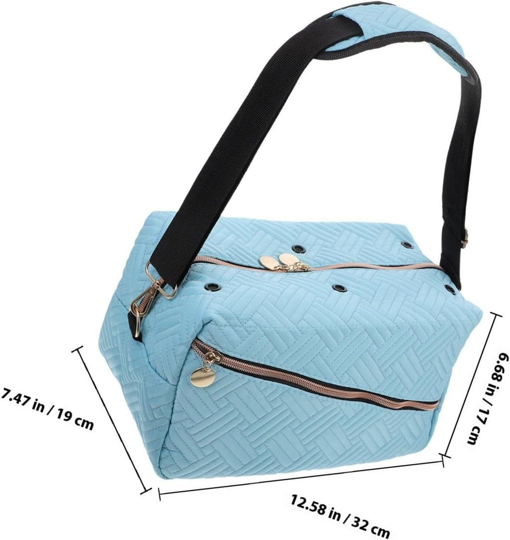 Crochet Yarn Storage Bag Organizer with Shoulder Strap and Pockets