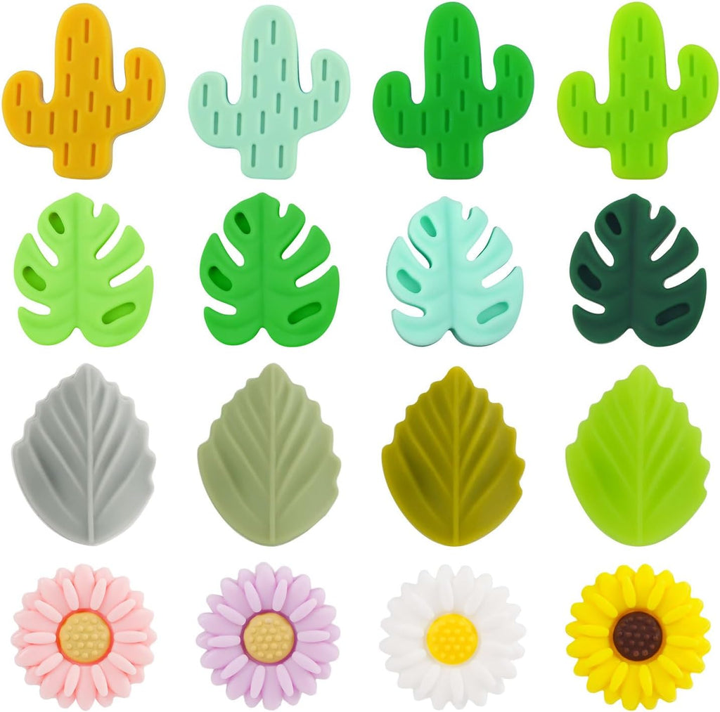 16pcs Knitting Needle Stoppers, Silicone Needle Point Protectors Daisy