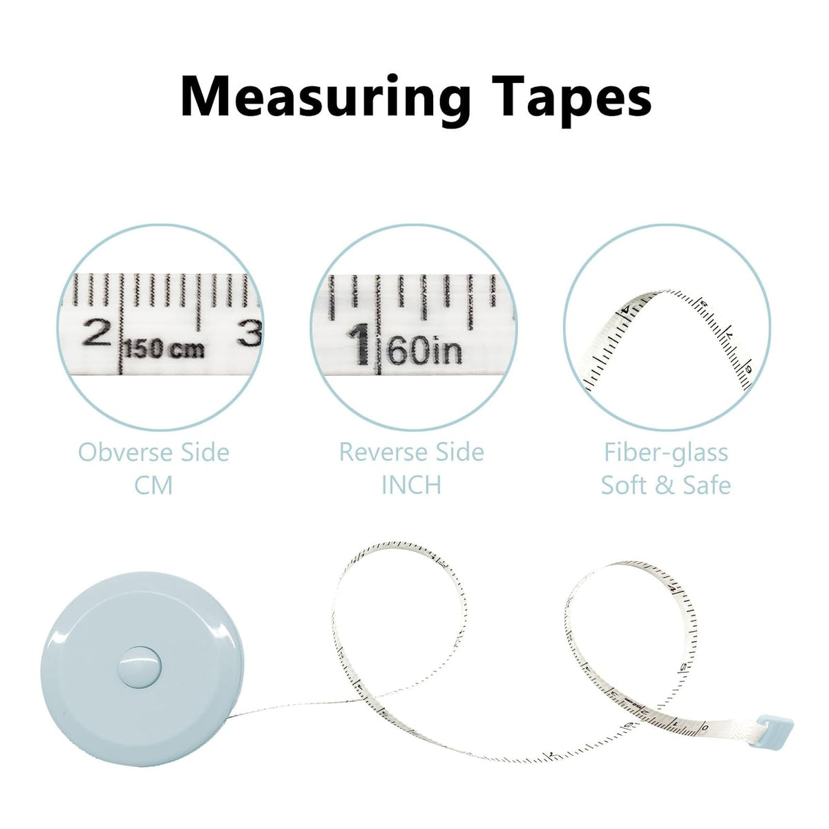 GDMINLO 3 Pack Tape Measure Measuring Tape for Body Fabric Sewing