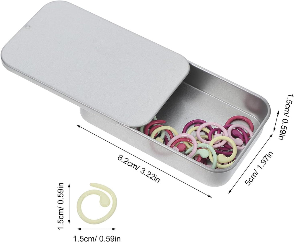 Metal Spiral Stitch Markers with Storage Box 50Pcs for Knitting