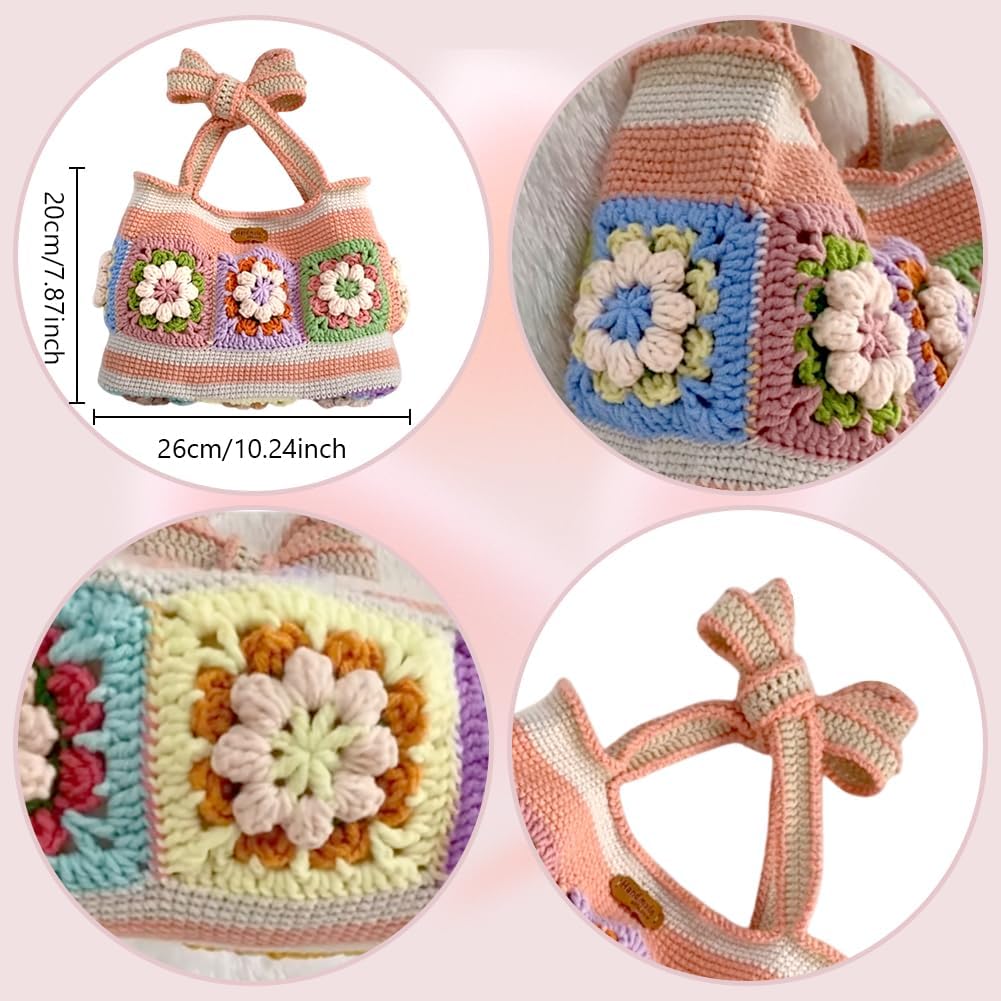 FREEBLOSS Crochet Bag Kit for Beginners Crochet Granny Square Bag