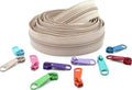 YKK #4.5 Nylon Coil Continuous Zipper Chain 5 Yards with 10 Colorful
