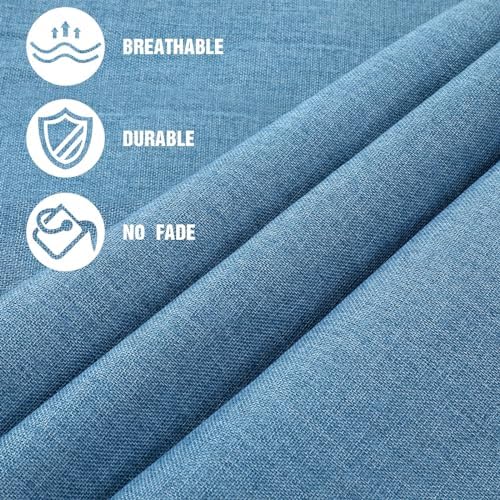 Grey Blue Faux Linen Fabric 57in x 3.3yd Upholstery Fabric by the Yard