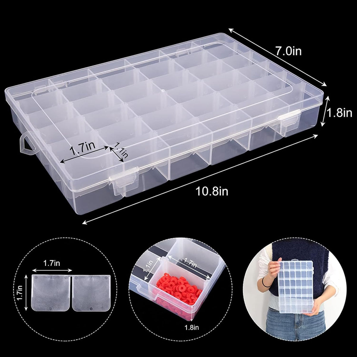 Thread Storage Box Empty Threads Spools Box Grids Embroidery Jewelry