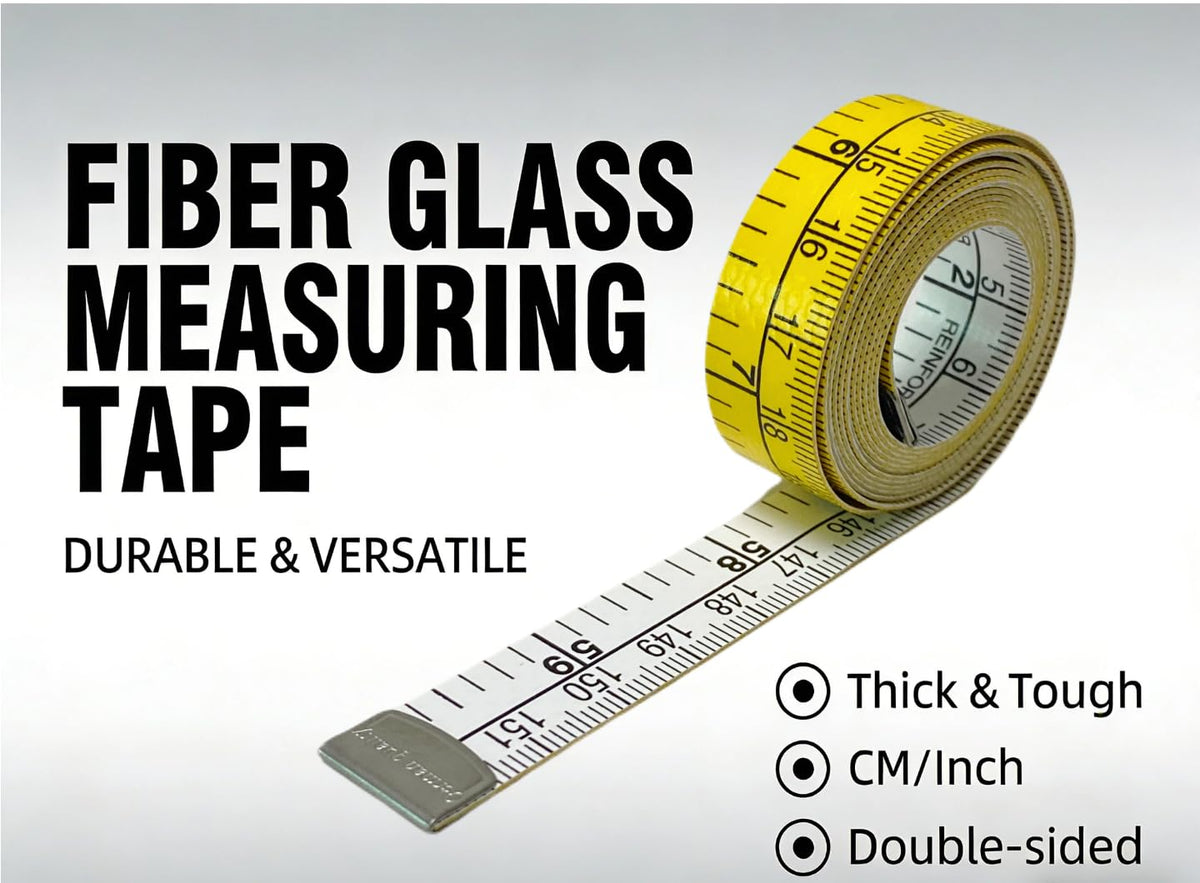 2pack Inch+cm Scale & Double Sided Fiber Glass Measuring Tape Ruler