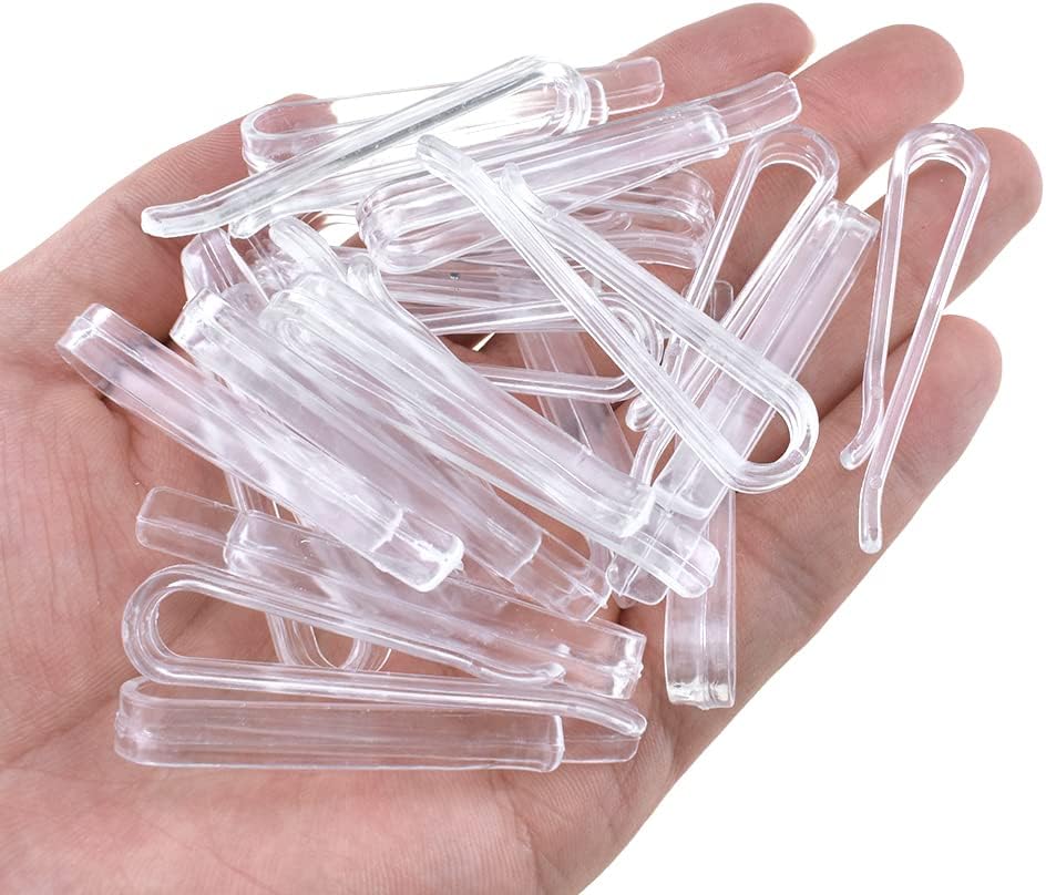 HAHIYO 2.2inch/55mm 60Pcs Clear Plastic U Shape Alligator Clip