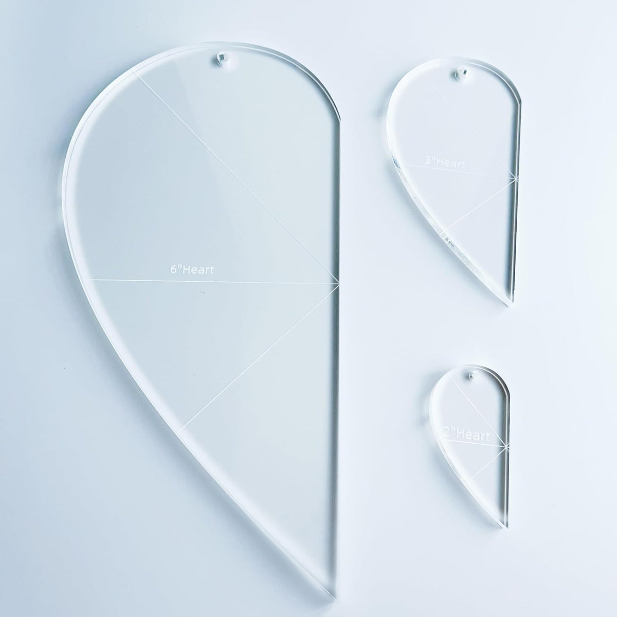 Half Heart Acrylic Quilting Template Set, for Patchwork, Sewing, DIY