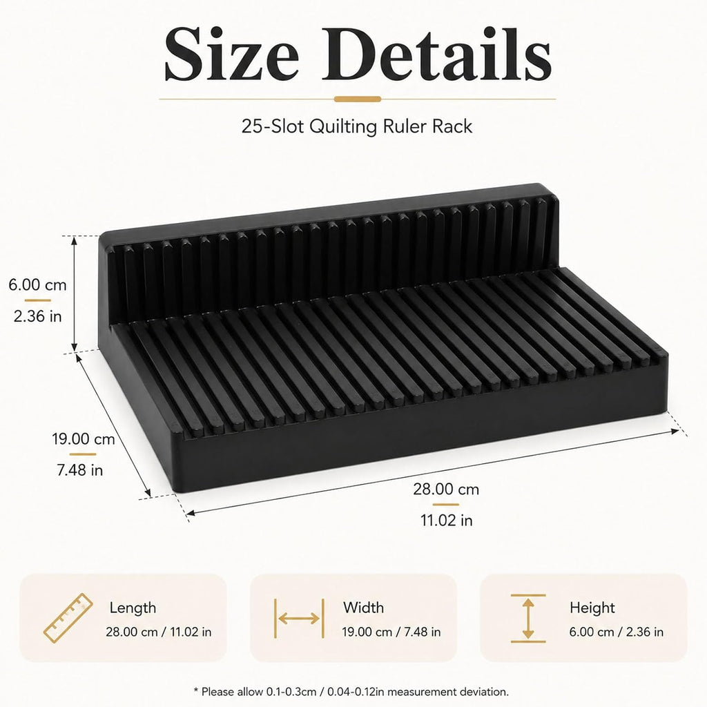 Quilting Ruler Holder, Lolytama Large Multi-Slot Rack for Sewing Desk