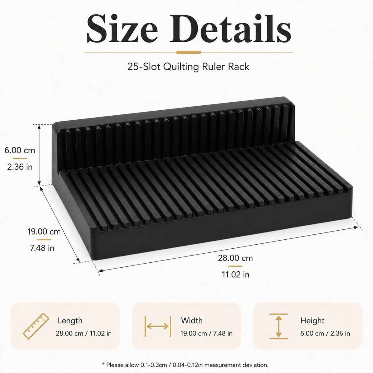 Quilting Ruler Holder, Lolytama Large Multi-Slot Rack for Sewing Desk
