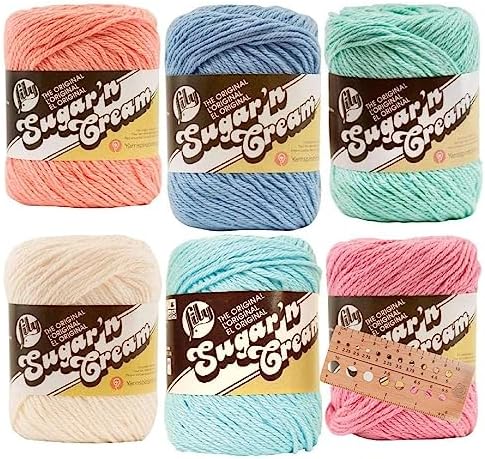 Variety Assortment Lily Sugar 'n Cream Yarn 100% Cotton Worsted #4