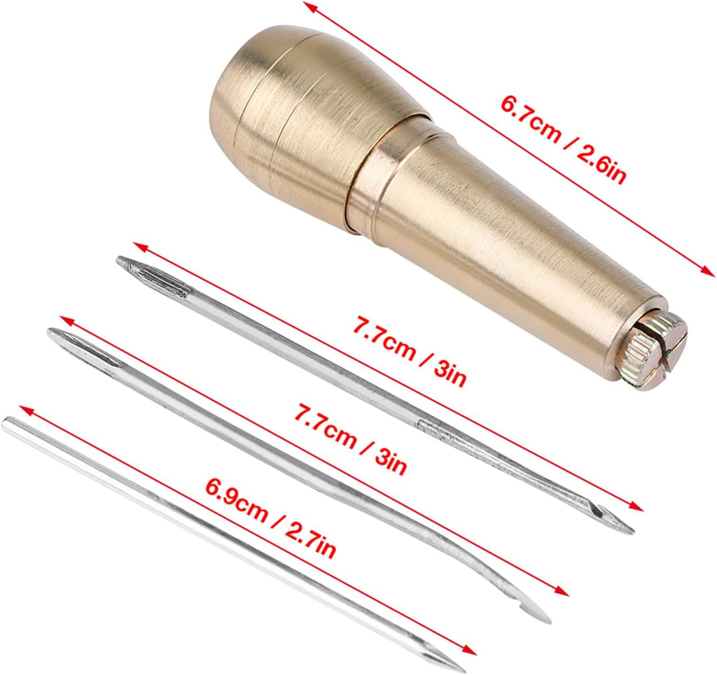 Oumefar Leather Sewing Awl Kit - 3 Needles, Hand Stitch Awl, Shoe