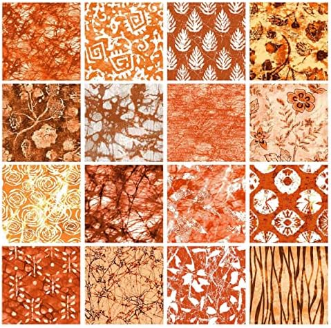Soimoi 16 Pc Fat Quarter Bundle, Batik Print 18"x 22" DIY Patchwork