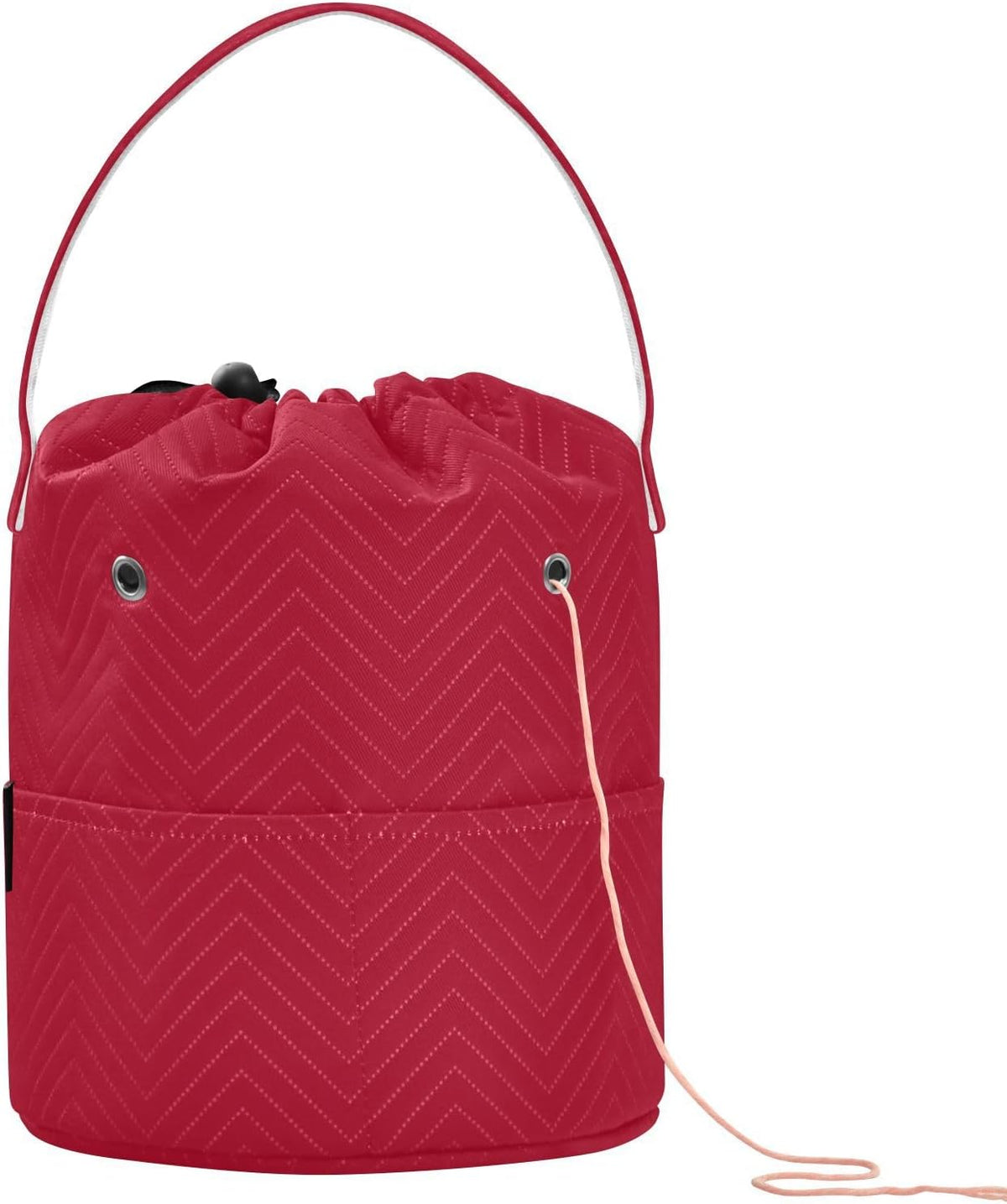 YETTASBIN Red Solid Color Yarn Storage Bag, Large Crochet Knitting Bag
