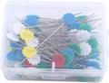100pcs Flat Head Pins, Colored Heads Quilting Pins Flat Head Straight