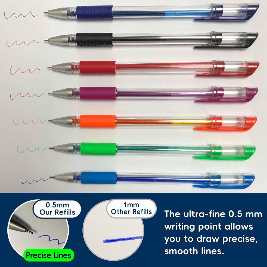 Jauisus 7 Color Heat Erasable Pens for Sewing with 21 Refills, 0.5mm