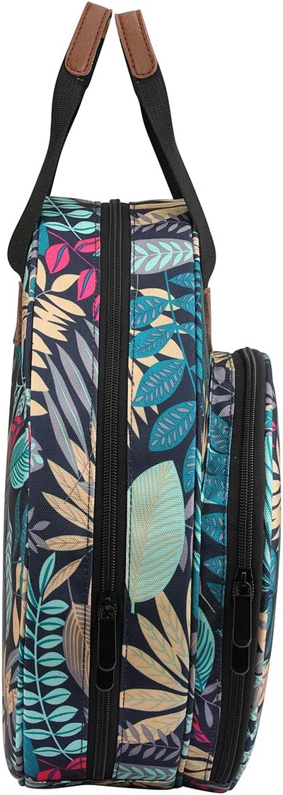 Shinyzone Cross Stitch Storage Bag with Leaf Print, Embroidery