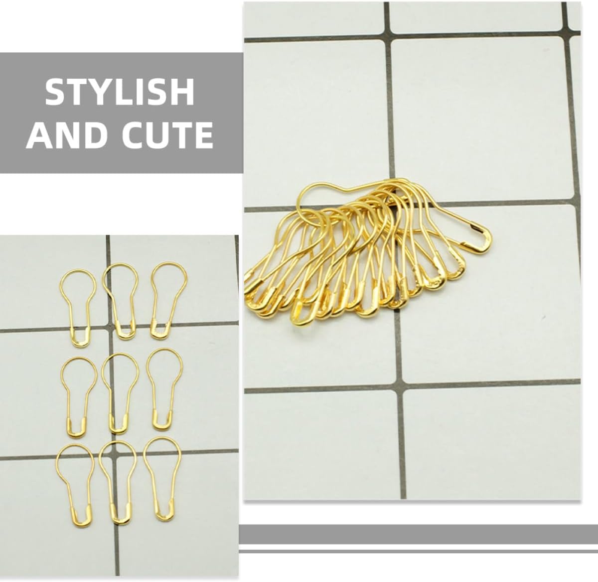 Gold Gourd Shape Metal Safety Pins for Knitting Stitch Markers