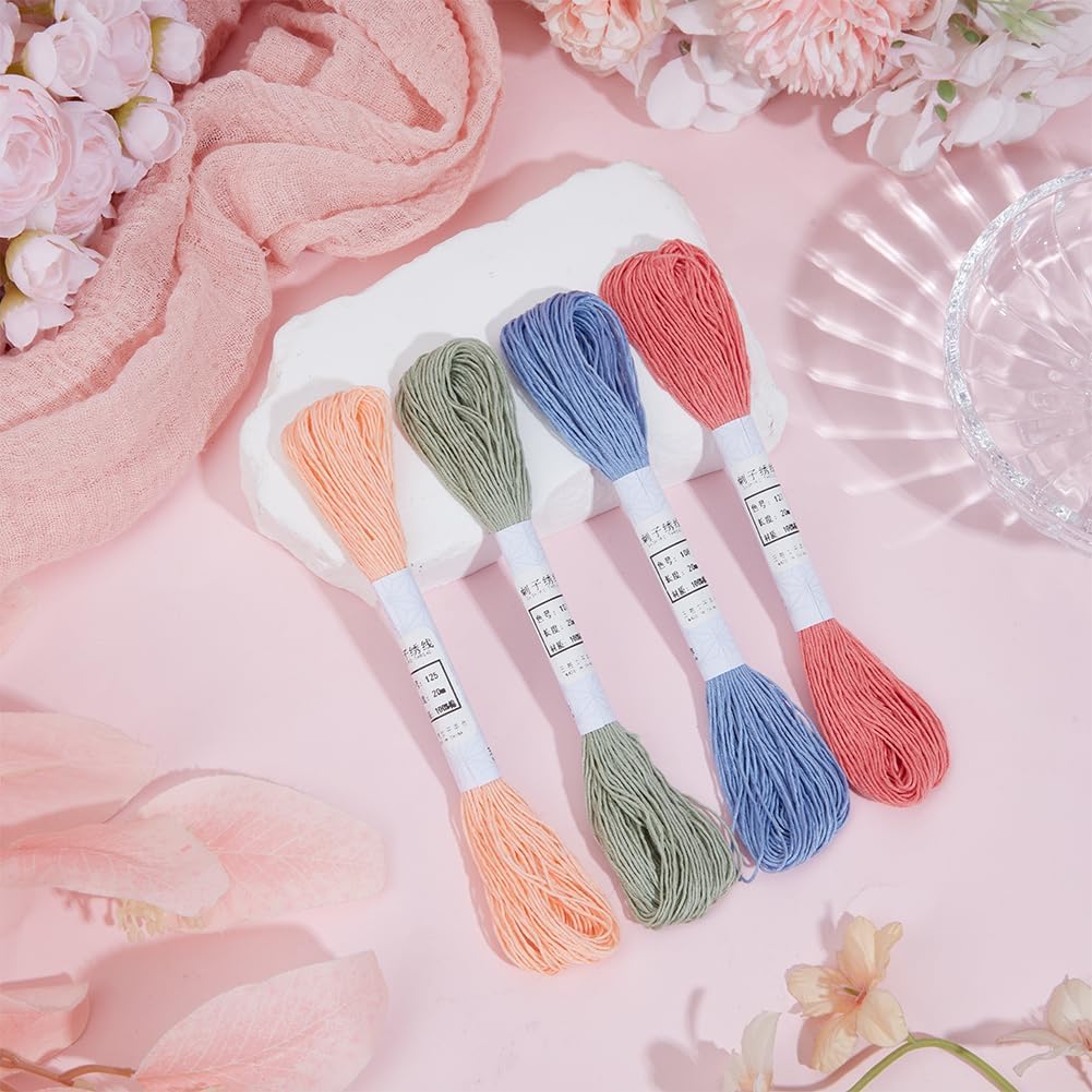 4 Skeins 4 Colors 80M Candy Color Sashiko Thread Quilting Cotton