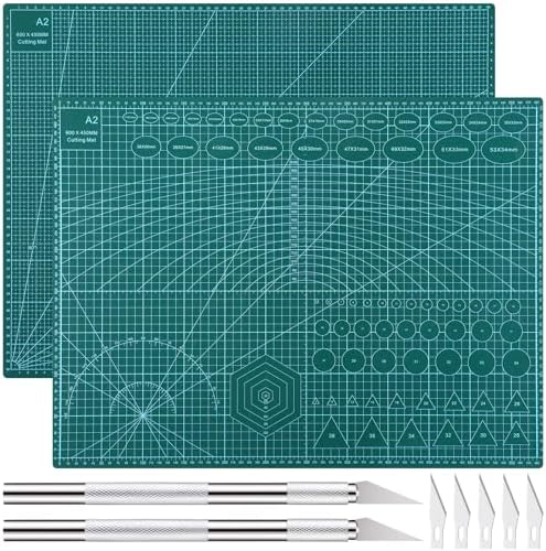 Nuanchu 2 Pcs 18" x 24" Self Healing Double Sided Cutting Mat with