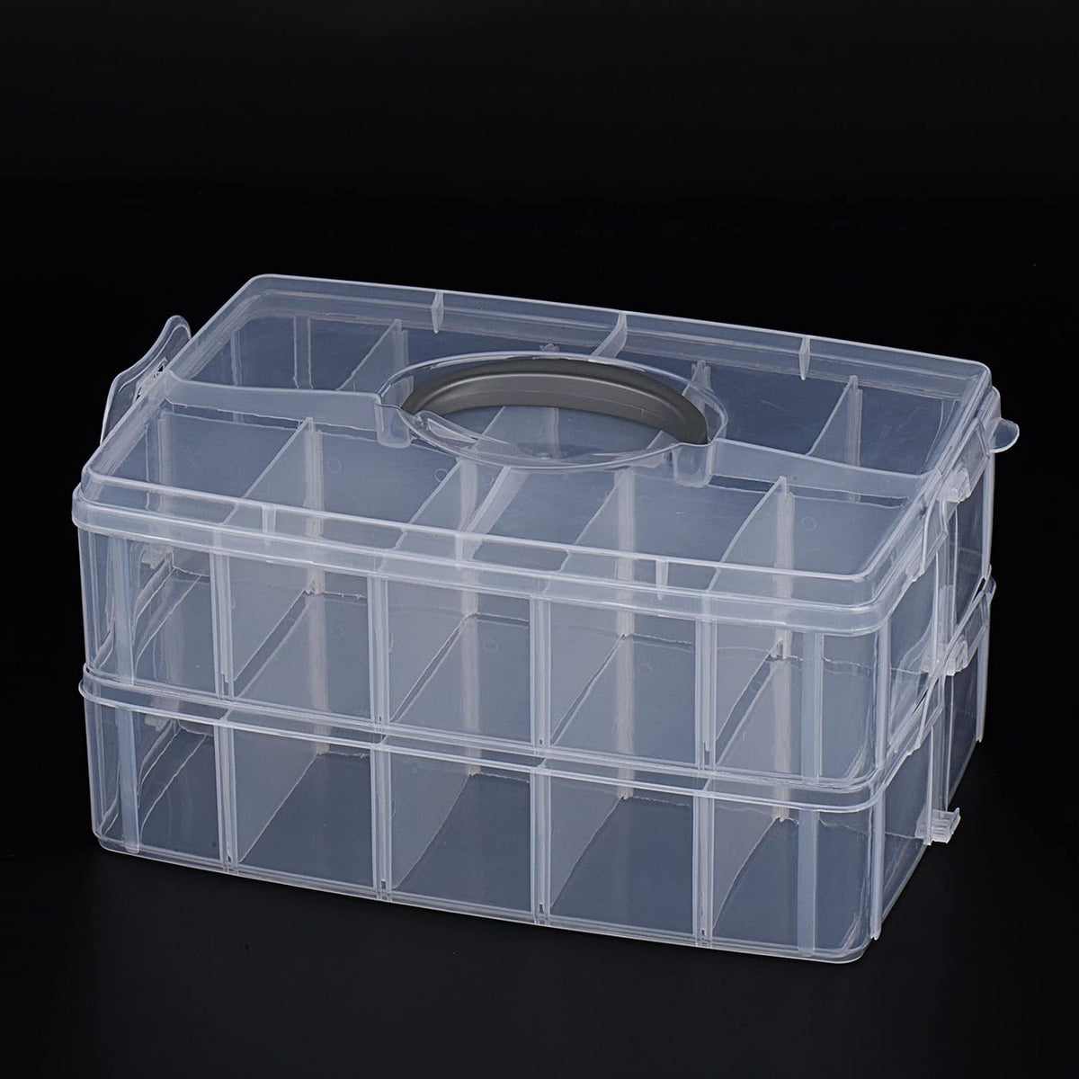 Simthread 2-Layer Thread Organizer Box for 40 Small Spools Clear