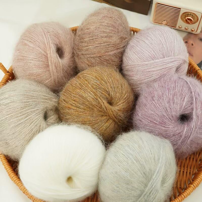 1 Skein Yarn Soft Mohair Alpaca Blend for Crochet Knitting 0.88oz(25g)