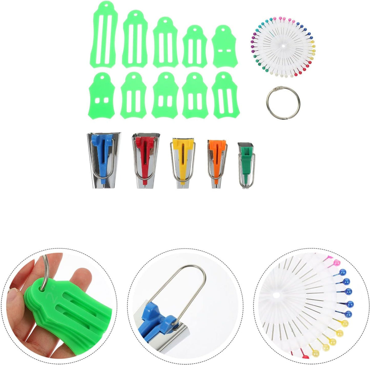 Bias Tape Maker Kit for Craft Hobbyists, Sewing Room Tool Set