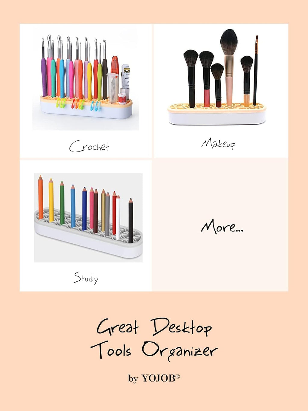Desktop Crochet Hook Case, Silicone Crochet Hooks Organizer